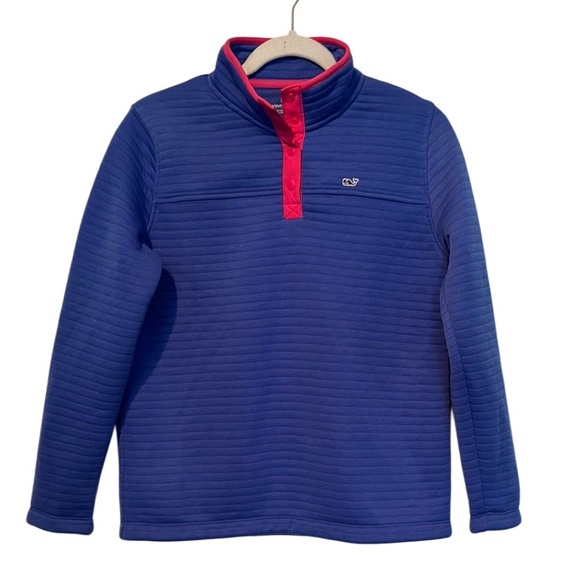 NWT Vineyard Vines Girls Snap Quilted Channel Placket Pullover size Large(14) - Picture 1 of 6